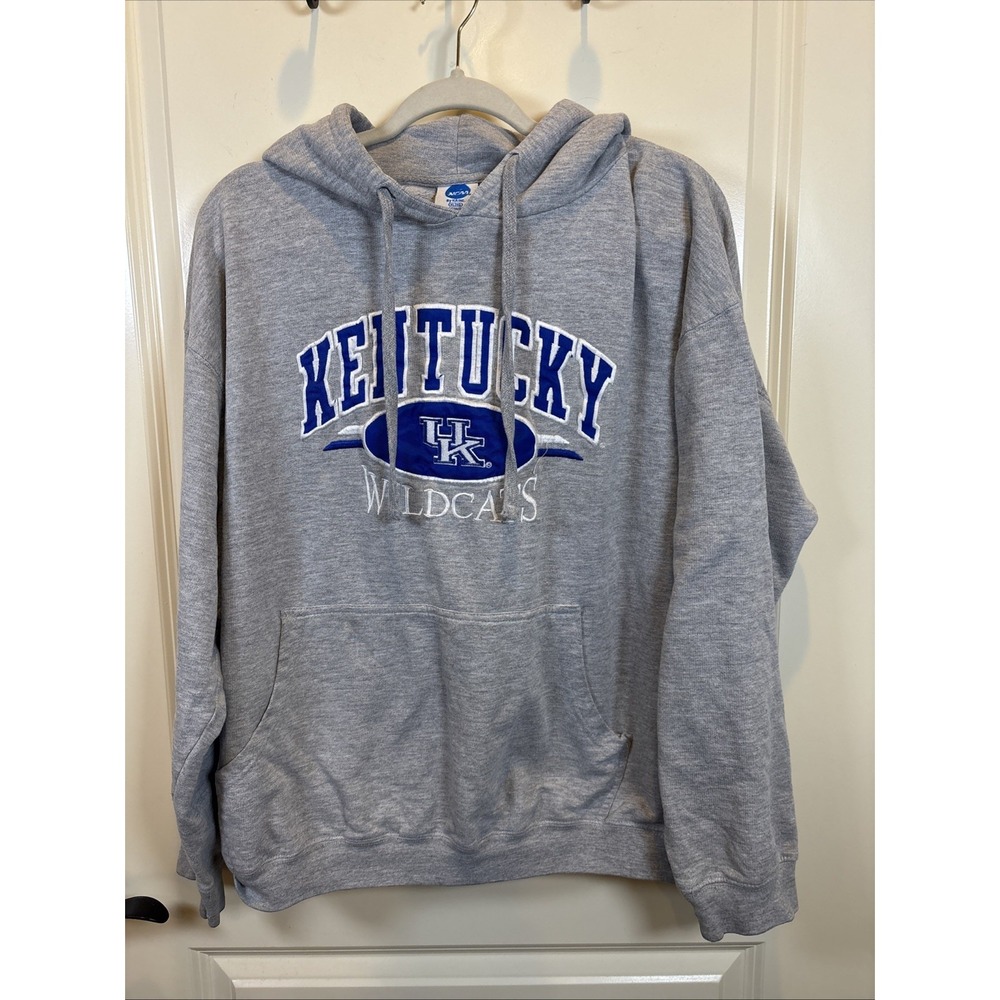 University of Kentucky Wildcats Embroidered Gray Size XL Hoodie Sweatshirt NCAA